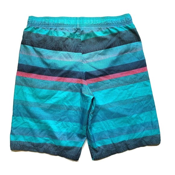 Nike Swim Trunks Board Shorts Mens Medium M Mesh Brief‎ Swoosh Colorful Striped - Picture 2 of 12